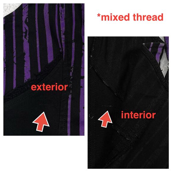 Lip Service Ghoul School Fright Night Out Striped Purple Black Mini Dress Goth - Picture 15 of 16